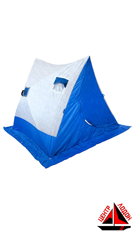 Палатка зимняя СЛЕДОПЫТ 2-скатная Oxford 210D PU 1000 цв. синий/белый с принтом